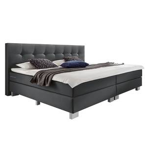 Boxspring Royal Night structuurstof - Grijs - 200 x 200cm - H3 medium