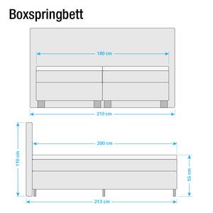 Boxspringbett Royal Night Webstoff - Schwarz - 180 x 200cm - H2 - H3