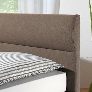 Boxspringbett Salmi Strukturstoff - Braun - 180 x 200cm - Bonellfederkernmatratze - H2