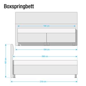 Boxspringbett Salmi Strukturstoff - Anthrazit - 180 x 200cm - Kaltschaummatratze - H2