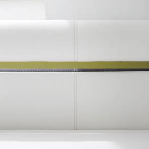 Lit boxspring Sandino Imitation cuir / Tissu - Blanc / Gris foncé