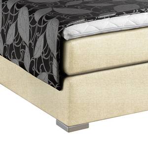 Boxspringbett Sandor inklusive Topper - Strukturstoff - Ecru - 140 x 200cm - Tonnentaschenfederkernmatratze - H3