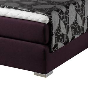 Lit boxspring Sandor Avec surmatelas - Tissu structuré - Mauve - 180 x 200cm - Matelas de mousse froide - D3 medium