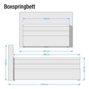 Boxspringbett Sandvig (inkl. Bettkasten) Cord - Braun / Silber