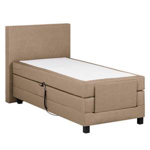 Boxspringbett Premium Night 100 x 200cm - H2 bis 80 kg - Reinweiß - Beige meliert - 100 x 200cm - H3