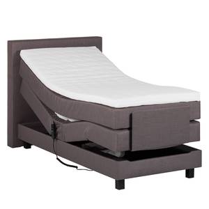 Boxspringbett Premium Night 100 x 200cm - H2 bis 80 kg - Reinweiß - Braun Meliert - 100 x 200cm - H2