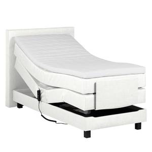 Boxspringbett Platinum Night 100 x 200cm - H2 bis 80 kg - Beige meliert - Reinweiß - 100 x 200cm - H3