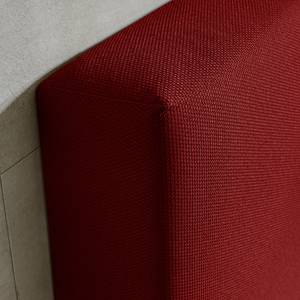 Lit boxspring Senta Avec surmatelas en viscose Tissu - Rouge - 100 x 200cm - D2 souple