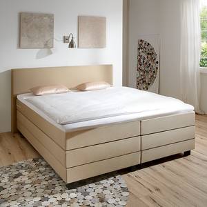 Lit boxspring Senta Avec surmatelas en viscose Tissu - Ecru - 140 x 200cm - D3 medium