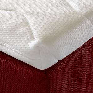 Lit boxspring Senta Avec surmatelas en viscose Tissu - Rouge - 140 x 200cm - D2 souple