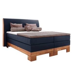 Boxspringbett Corona Webstoff/Buche massiv - Anthrazit - 140 x 200cm - H3