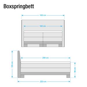 Boxspringbett Corona Webstoff/Buche massiv - Beige - 160 x 200cm - H3