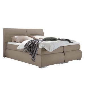 Boxspringbett Shali (inkl. Topper) Webstoff - Beige