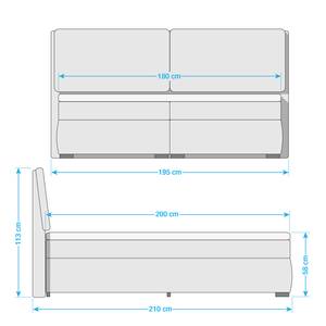 Boxspringbett Shali (inkl. Topper) geweven stof - Beige - Beige