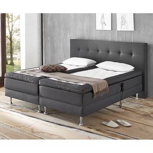 Lit boxspring Ramona VI Tissu - Gris - 160 x 200cm - D2 souple