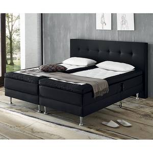 Boxspringbett Ramona IV Webstoff - Schwarz - 160 x 200cm - H2