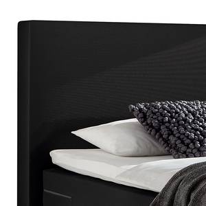 Boxspringbett Silent Night Webstoff - Schwarz - 100 x 200cm - H2