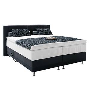 Boxspringbett Skagen Webstoff - Anthrazit - 200 x 200cm - H3 - Mit Fernbedienung verstellbar