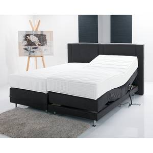 Boxspringbett Skagen Webstoff - Anthrazit - 200 x 200cm - H3 - Mit Fernbedienung verstellbar