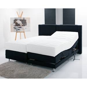 Boxspringbett Skagen Webstoff - Schwarz - 200 x 200cm - H3 - Mit Fernbedienung verstellbar