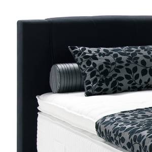 Boxspringbett Skagen Webstoff - Schwarz - 200 x 200cm - H3 - Mit Fernbedienung verstellbar