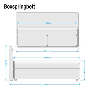 Letto boxspring Skara Microfibra - Grigio