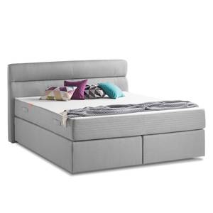 Boxspringbett Smood Colour II Strukturstoff - Hellgrau - 200 x 200cm