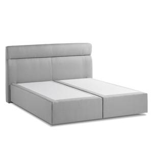 Boxspringbett Smood Colour II Strukturstoff - Hellgrau - 200 x 200cm