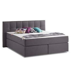 Boxspringbett Smood Colour III Strukturstoff - 140 x 200cm - Grau - Grau - 140 x 200cm