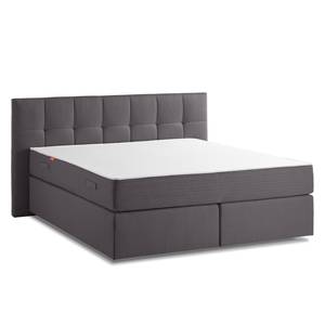 Boxspring Smood Colour III structuurstof - 140 x 200cm - Grijs - Grijs - 140 x 200cm