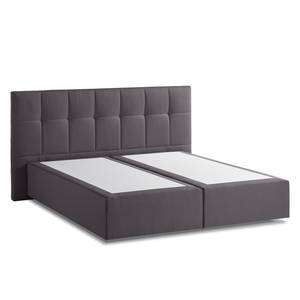 Lit boxspring Smood Colour III Tissu structuré - 140 x 200cm - Gris - Gris - 140 x 200cm