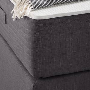 Lit boxspring Smood Colour III Tissu structuré - 140 x 200cm - Gris - Gris - 140 x 200cm