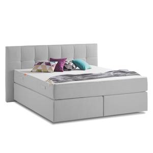 Boxspring Smood Colour III structuurstof - Heldergrijs - 140 x 200cm