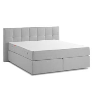 Boxspring Smood Colour III structuurstof - Heldergrijs - 140 x 200cm