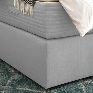 Lit boxspring Smood Colour III Tissu structuré - Gris lumineux - 140 x 200cm