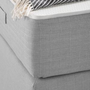 Lit boxspring Smood Colour III Tissu structuré - Gris lumineux - 140 x 200cm