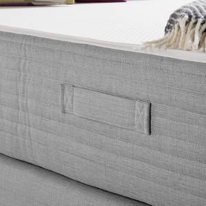 Lit boxspring Smood Colour III Tissu structuré - Gris lumineux - 140 x 200cm