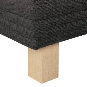 Lit boxspring Smood Tissu - Anthracite - Anthracite - 140 x 200cm - Avec tête de lit - Sans matelas