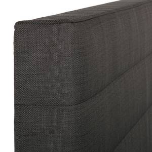 Boxspringbett Smood Webstoff Anthrazit - Anthrazit - 140 x 200cm - Mit Kopfteil - Ohne Matratze