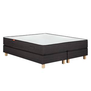 Boxspring Smood geweven stof - antracietkleurig - Antraciet - 160 x 200cm - Zonder hoofdeinde - Boxspringmatras