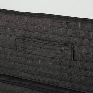 Lit boxspring Smood Tissu - Anthracite - Anthracite - 90 x 200cm - Sans tête de lit - Matelas boxspring