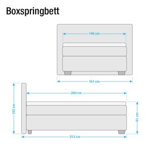 Boxspringbett Soft Box Webstoff - Lichtgrau - 140 x 200cm - H2