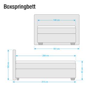 Lit boxspring Soft Box Tissu - Blanc - 140 x 200cm - D2 souple