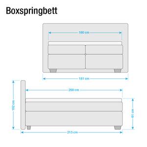 Boxspringbett Soft Box Webstoff - Cappuccino - 160 x 200cm - H2