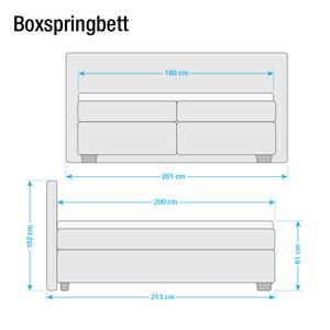Boxspringbett Soft Box Webstoff - Lichtgrau - 180 x 200cm - H2