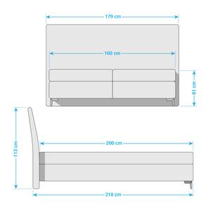 Boxspringbett Soft Line Webstoff Stoff TIM: 2 milkchocolate - 160 x 200cm - H3