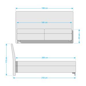 Boxspringbett Soft Line Webstoff Stoff TIM: 7 rosa - 180 x 200cm - H3