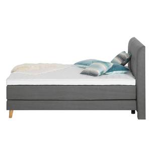 Boxspringbett Mälby Webstoff - Anthrazit - 180 x 200cm