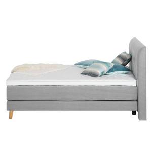 Lit boxspring Mälby Tissu - Gris clair - 200 x 200cm