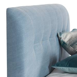 Lit boxspring Mälby Tissu - Bleu clair mat - 160 x 200cm